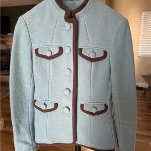 Warm, Wool and Cute Boden Jacket with Brown Trim